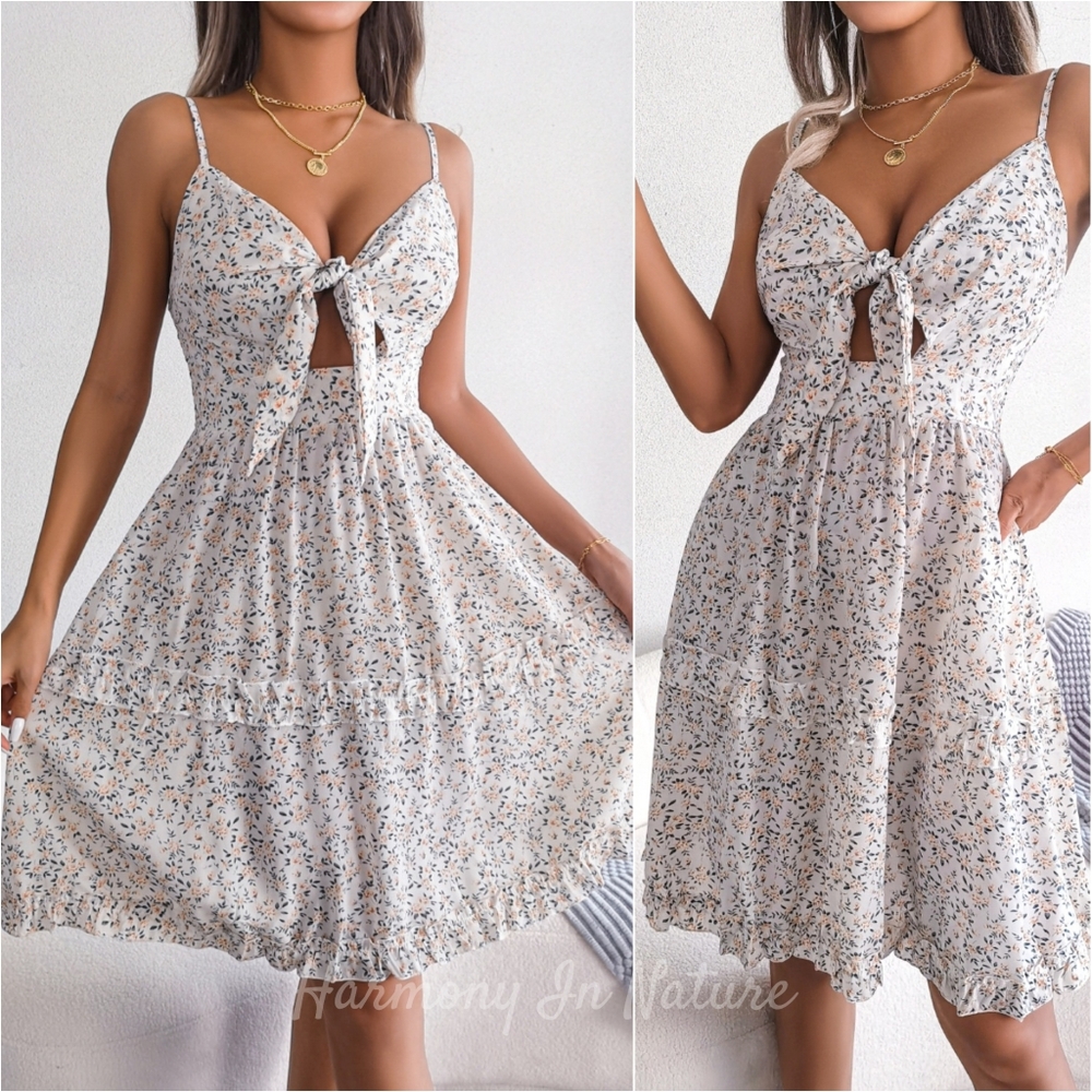 Eden Floral Cutout Mini Dress - White